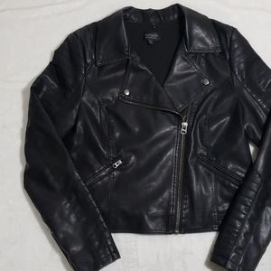 TOPSHOP Black Vegan Leather Moto Jacket